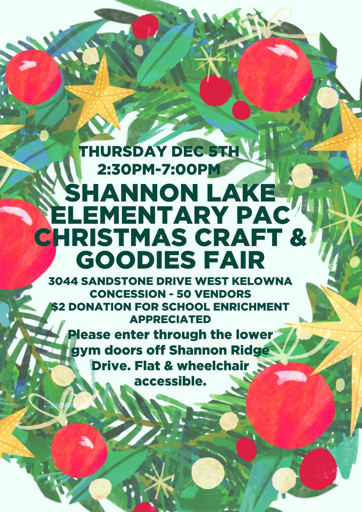 Beacon & Friends @ Shannon Lake Elementary PAC Christmas Craft & Goodies Fair