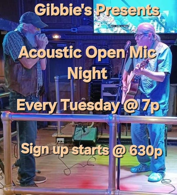 Gibbie's Tuesday Acoustic Open Mic Night w\/ Randy & Andy