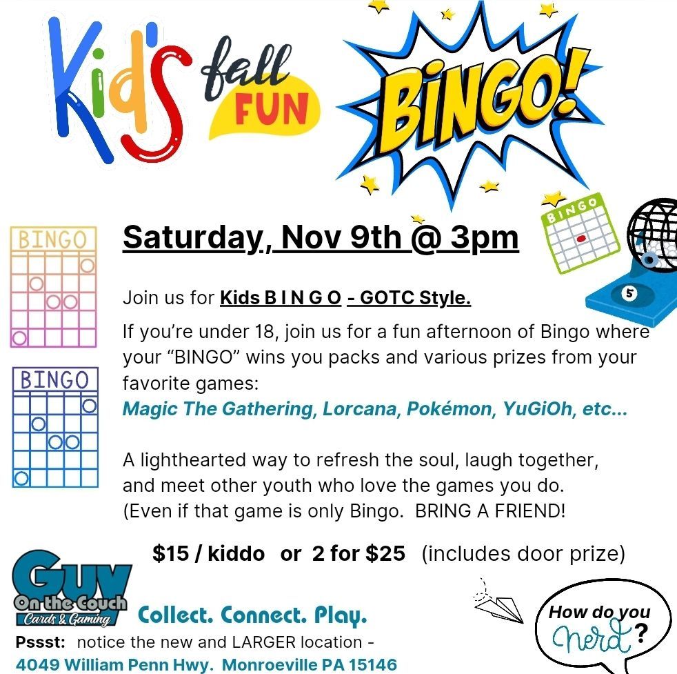 Kids "fall fun"  Bingo!!