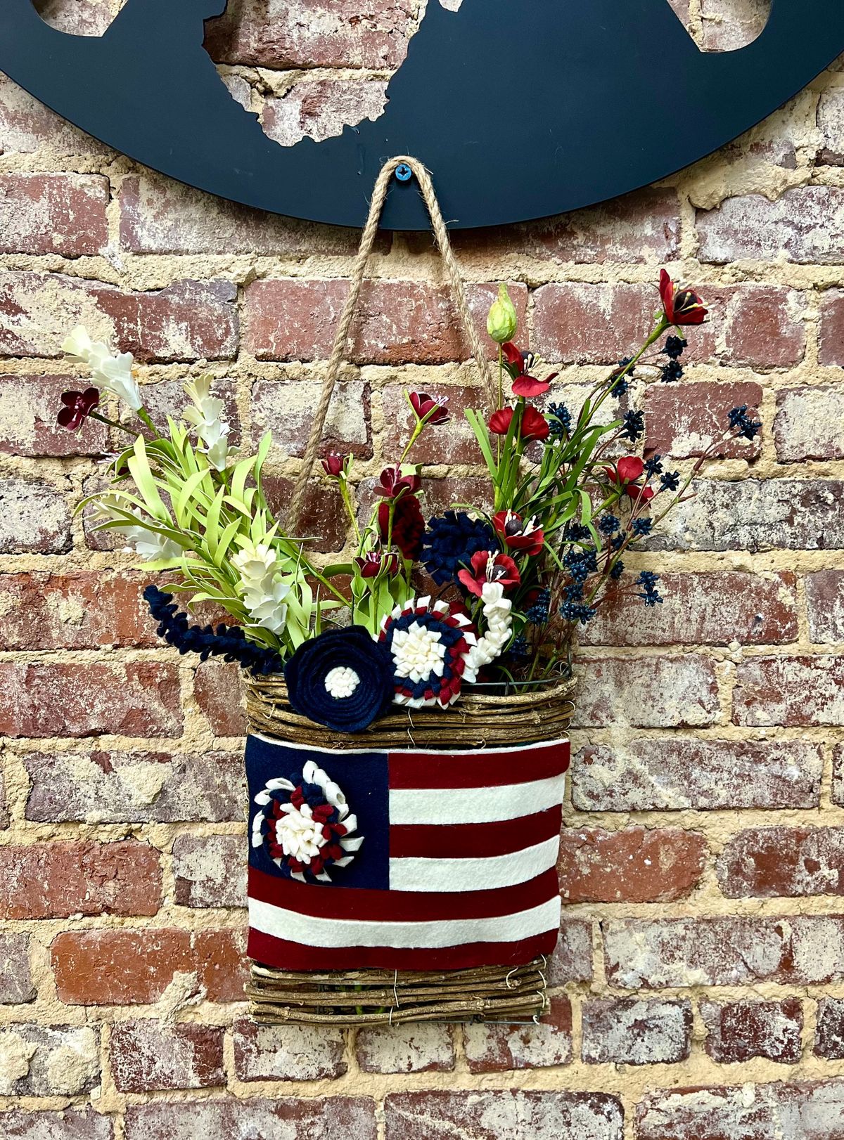 Patriotic Rattan Basket 