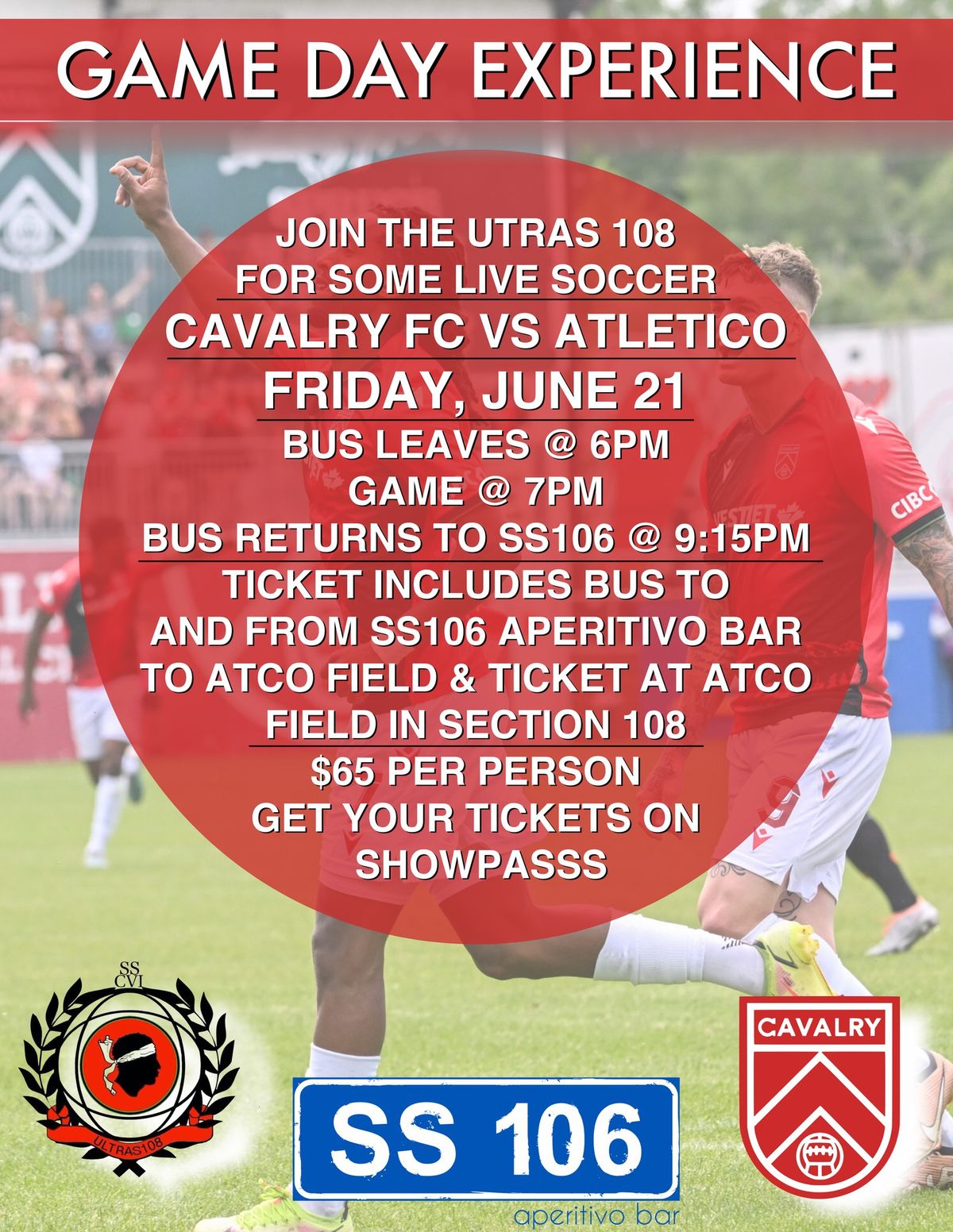 Game Day Experience & Party Bus: Cavalry Vs Atletico