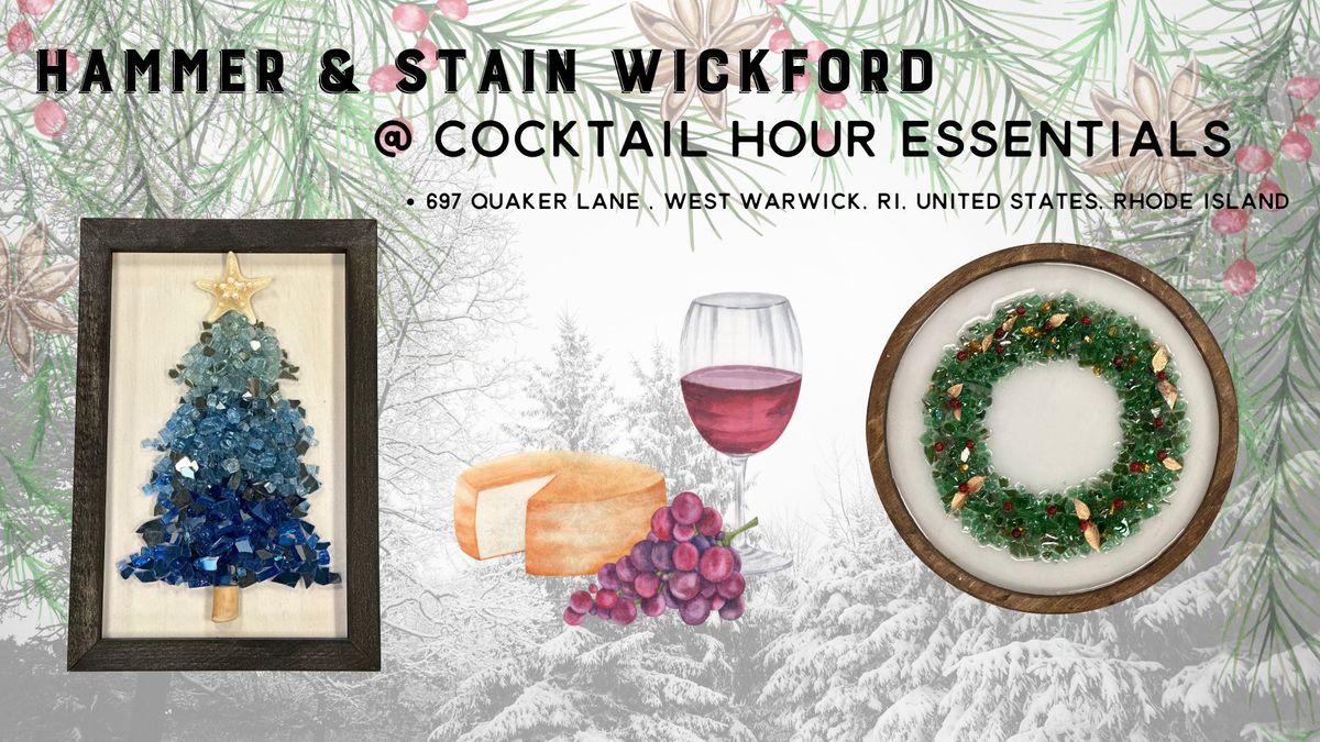 12\/17\/24 6-9 pm fire glass trees and wreaths in resin held at Cocktail Hour Essentials