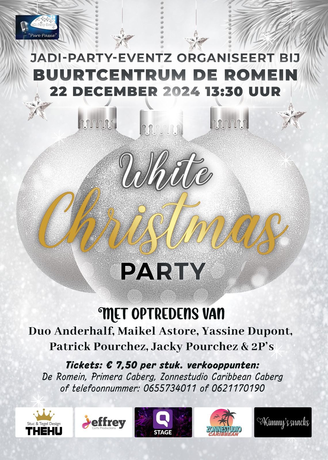 White Christmas Party in De Romein Pottenberg m.m.v. vele artiesten,Indische cateraar en een Tombola