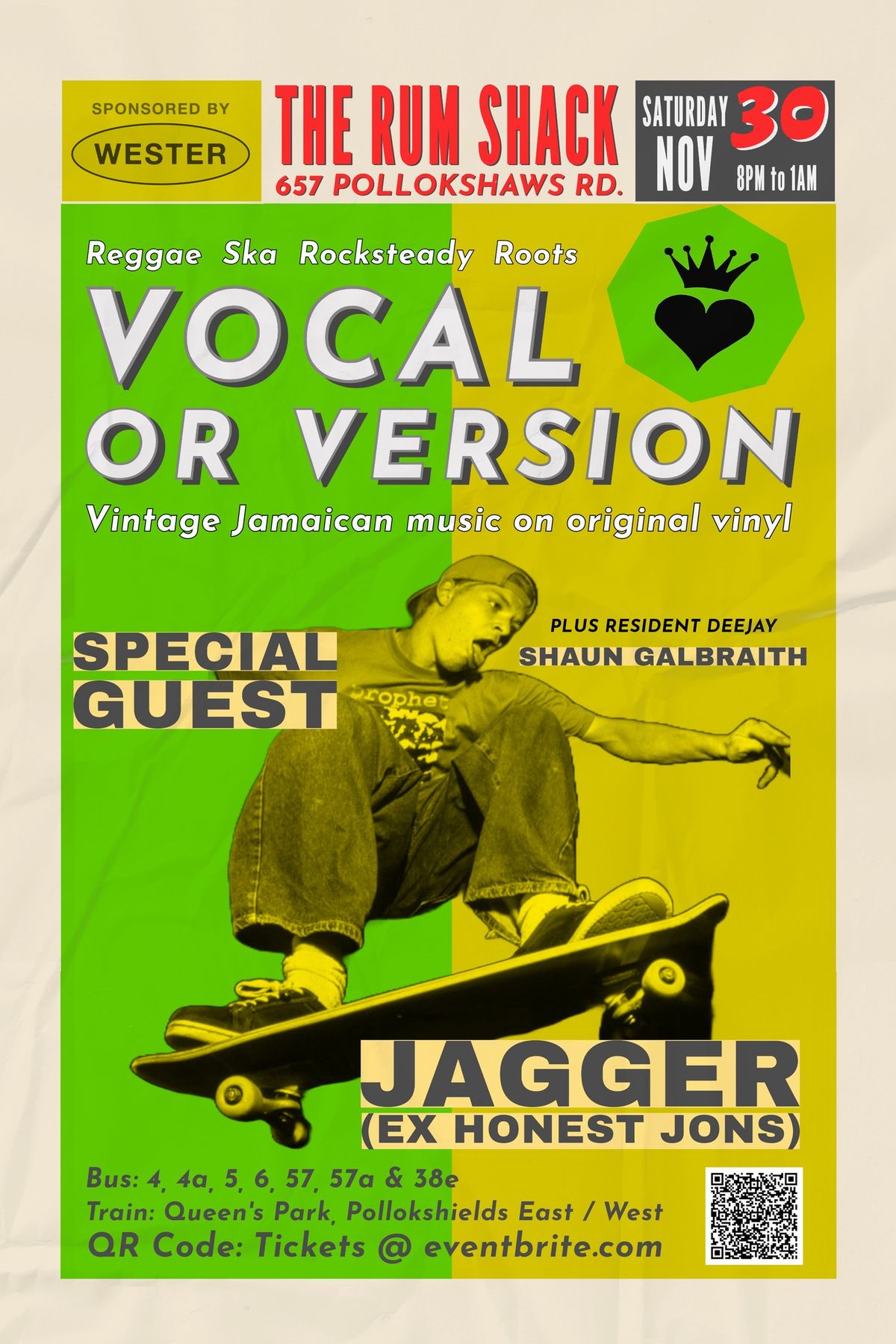 Vocal or Version - JAGGER (ex Honest Jons) - vintage Jamaican music on original vinyl