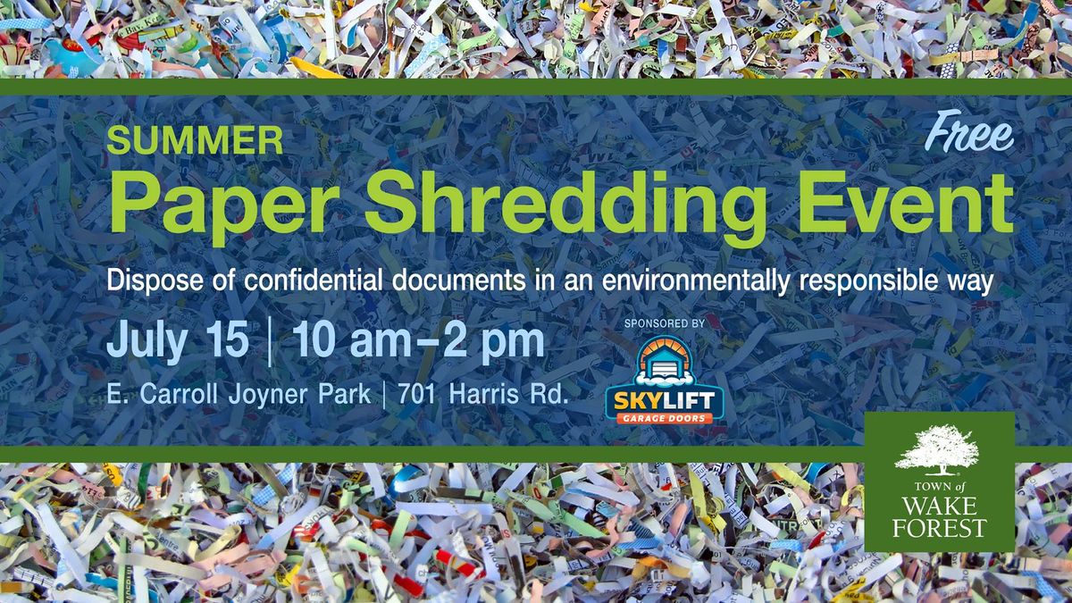 Summer Paper Shredding Event