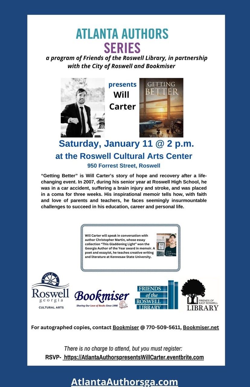 Getting Better by Will Carter Book Launch - Moderated by Christopher Martin