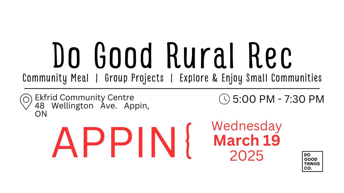 Appin Do Good Rural Rec: March 19, 2025