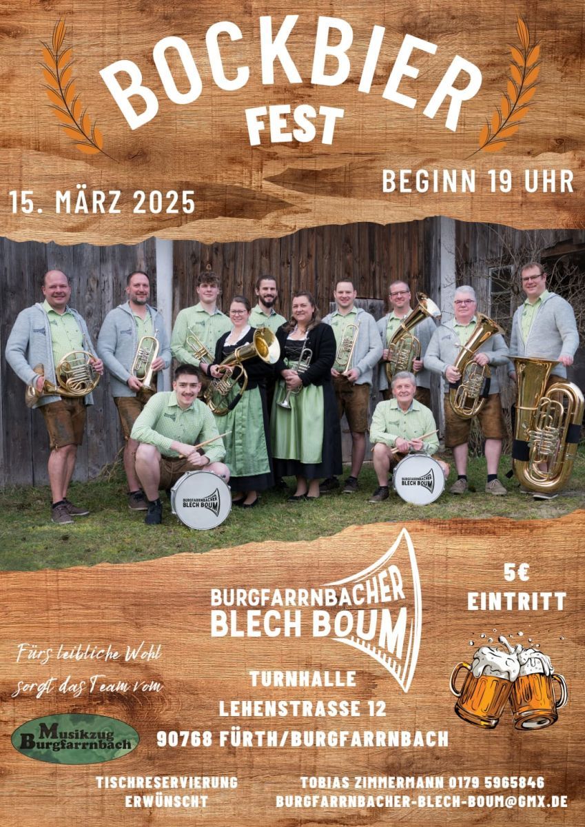 BOCKBIERFEST 2025 \u2013 Feiern mit den Burgfarrnbacher Blech Boum!