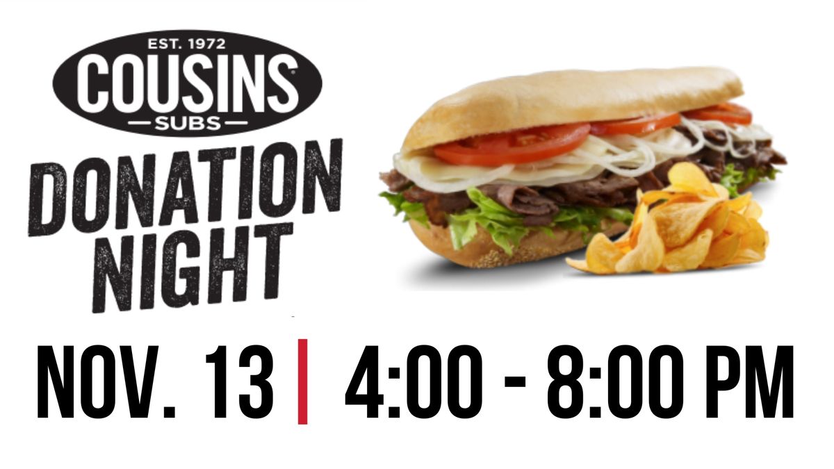 Dine out for a Cause: Cousins Subs