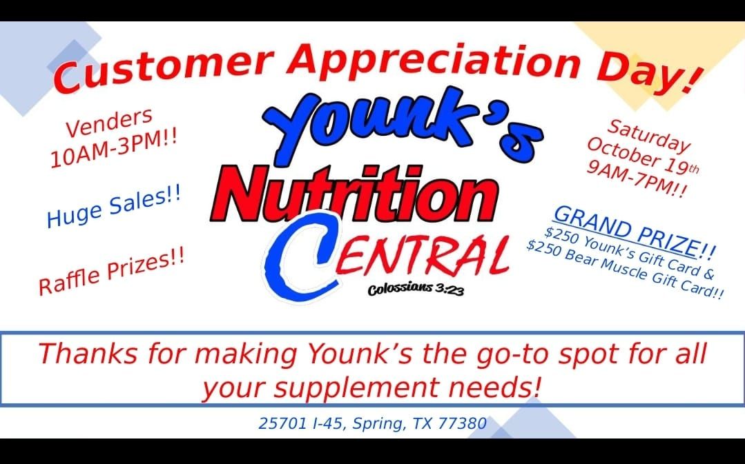 Younk Nutrition Central's 6th annual Customer Appreciation Day !!!!