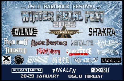 Winter Metal Fest 2022 Vulkan Arena, Vulkan Arena, Lillestrøm, 28 ...