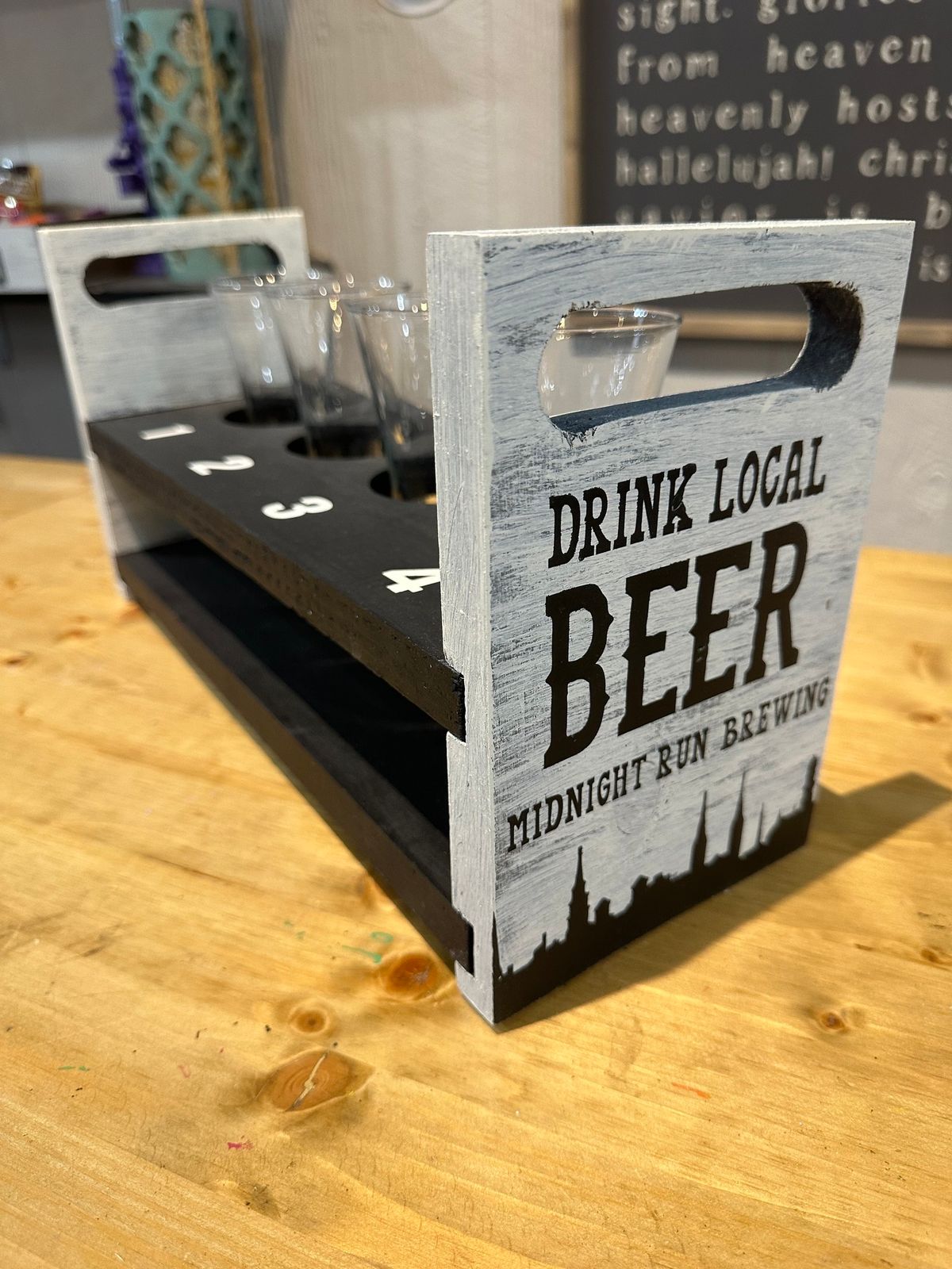 Custom Beer Caddie Workshop and Midnight Run Flight Tasting Event