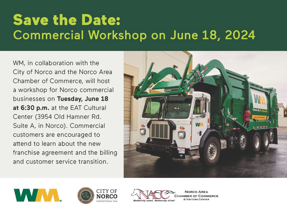 Norco Commercial Business Workshop - Topic is New Franchise Agreement w\/Waste Management