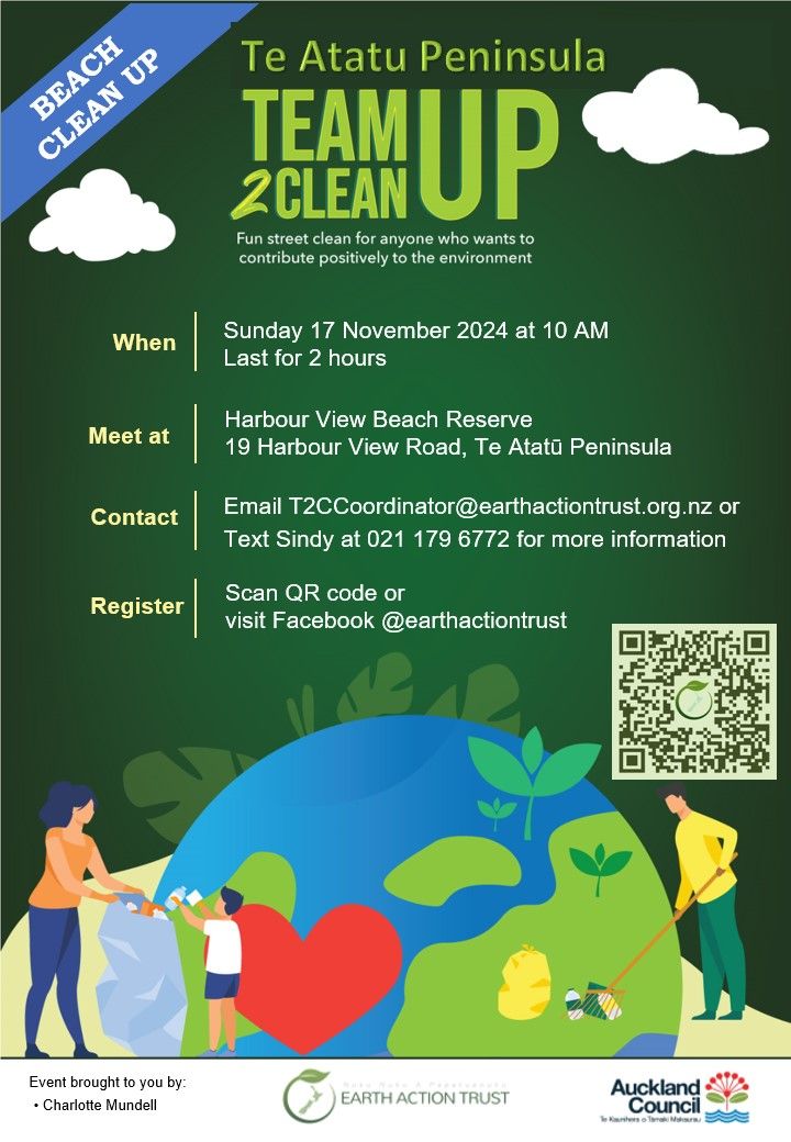 Te Atat\u016b Peninsula Team Up 2 Clean Up Beach Clean- 17 November 2024 (Sunday)