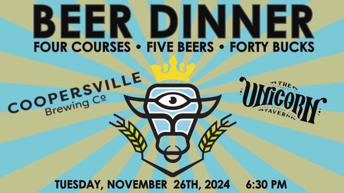 The Unicorn Tavern presents Coopersville Brewing Company Beer Dinner