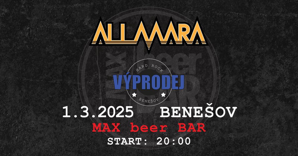 ALLMARA + V\u00ddPRODEJ - MAX beer BAR Bene\u0161ov