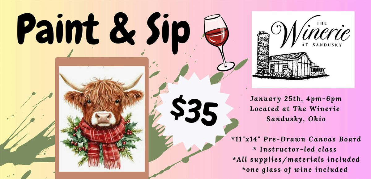 Paint & Sip - Highland Cow