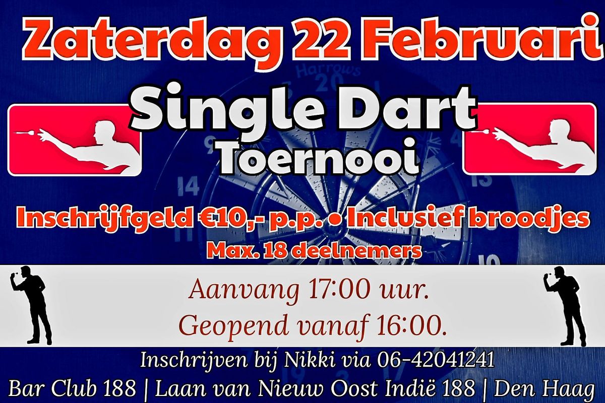 Single Dart Toernooi in Bar Club 188