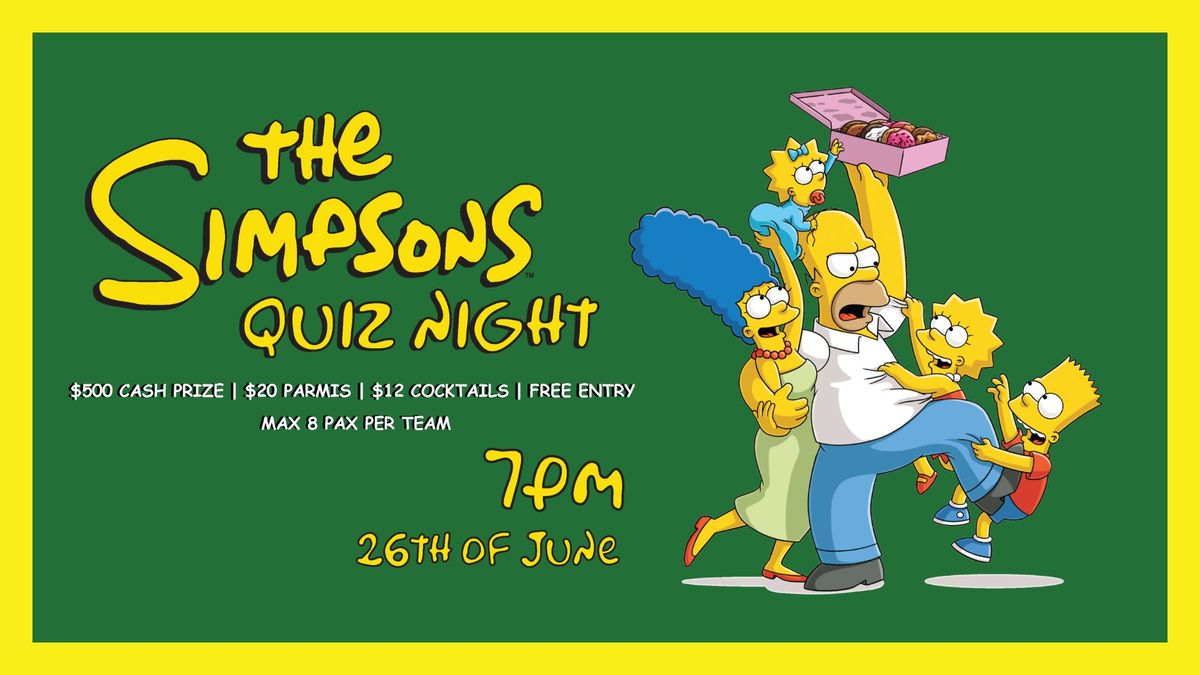 Simpsons Quiz Night at SBH