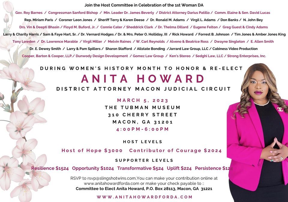 Anita Howard, District Attorney, ReElection Campaign Kickoff, Tubman