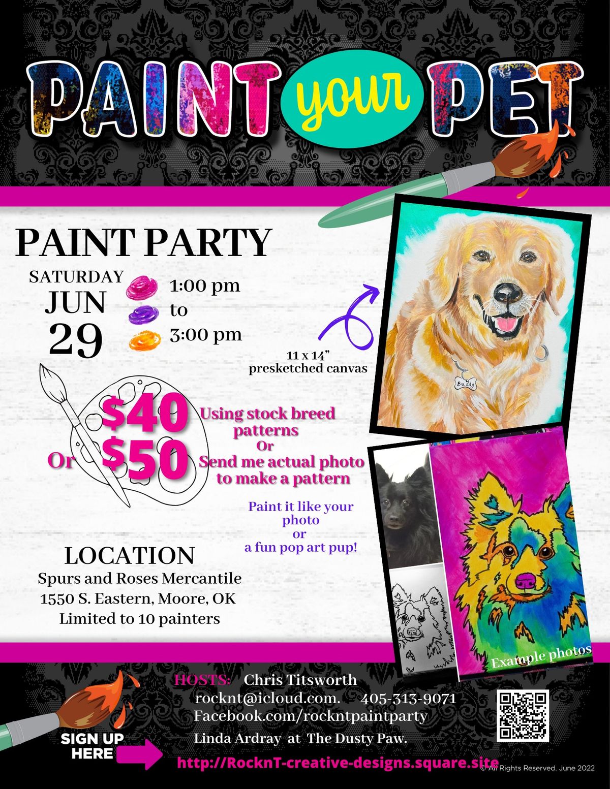June 29th Paint your Pet Paint Party