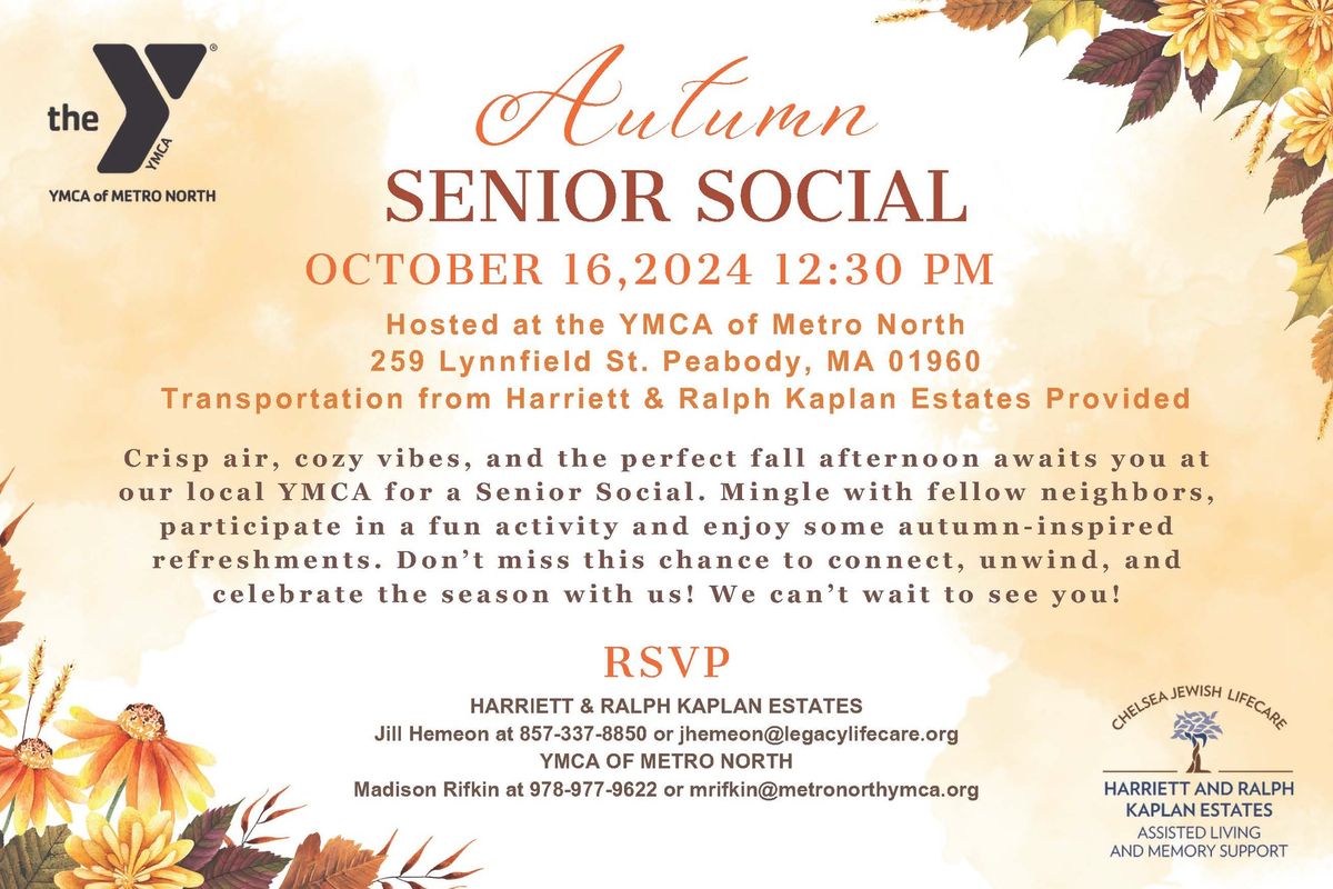 Autumn Senior Social @ YMCA of Metro North 