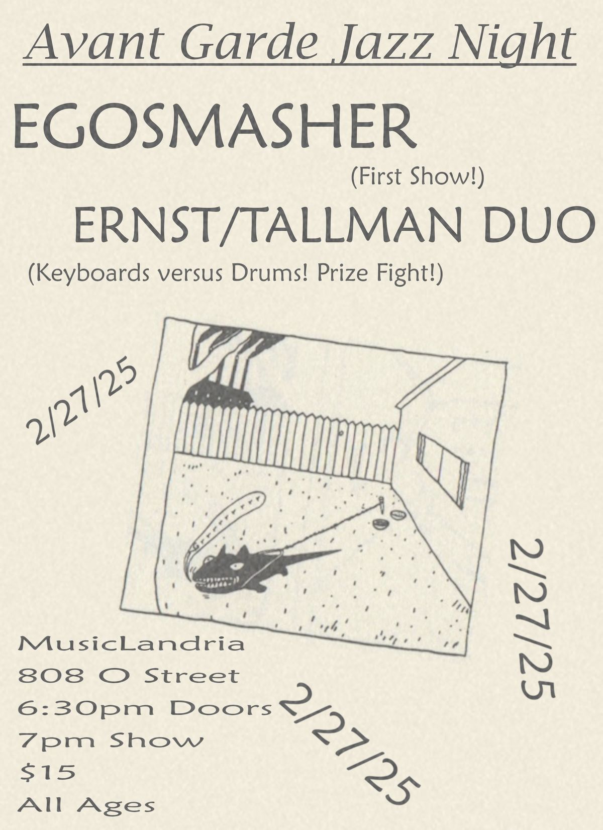 Avant Garde Jazz Night Featuring Egosmasher and Ernst\/Tallman Duo