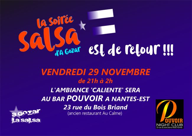 La soir\u00e9e salsa d'A Gozar est de retour !!!