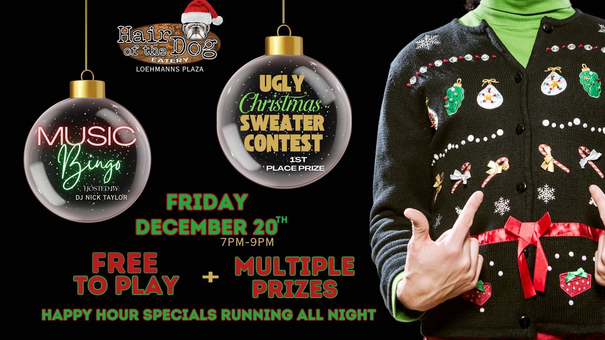 Music Bingo & Ugly Christmas Sweater Contest Hosted by DJ Nick Taylor