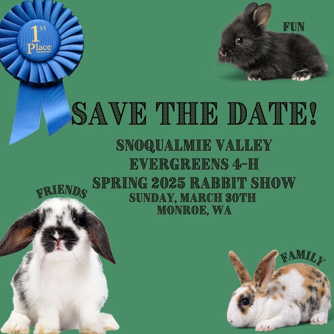 Snoqualmie Valley Evergreens 4-H Spring Rabbit Show