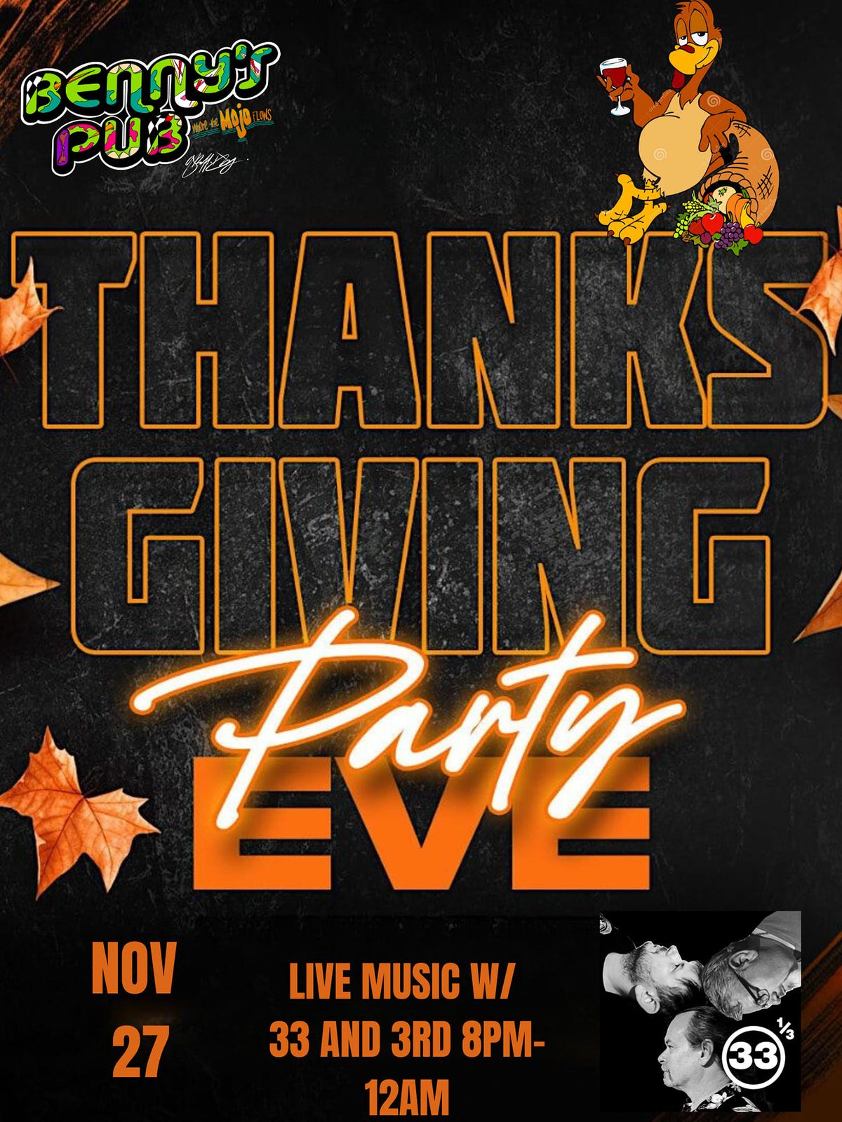 Thanksgiving Eve Party Benny's Pub