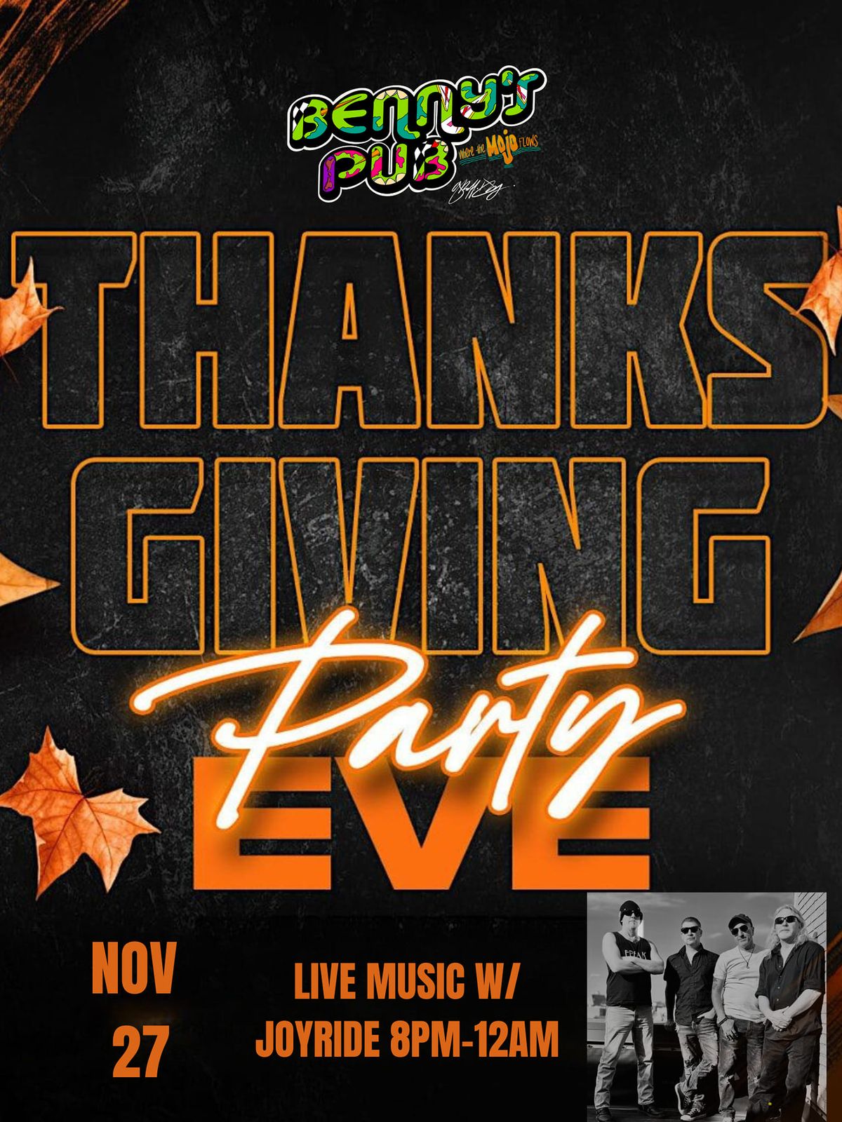 Thanksgiving Eve Party Benny's Pub