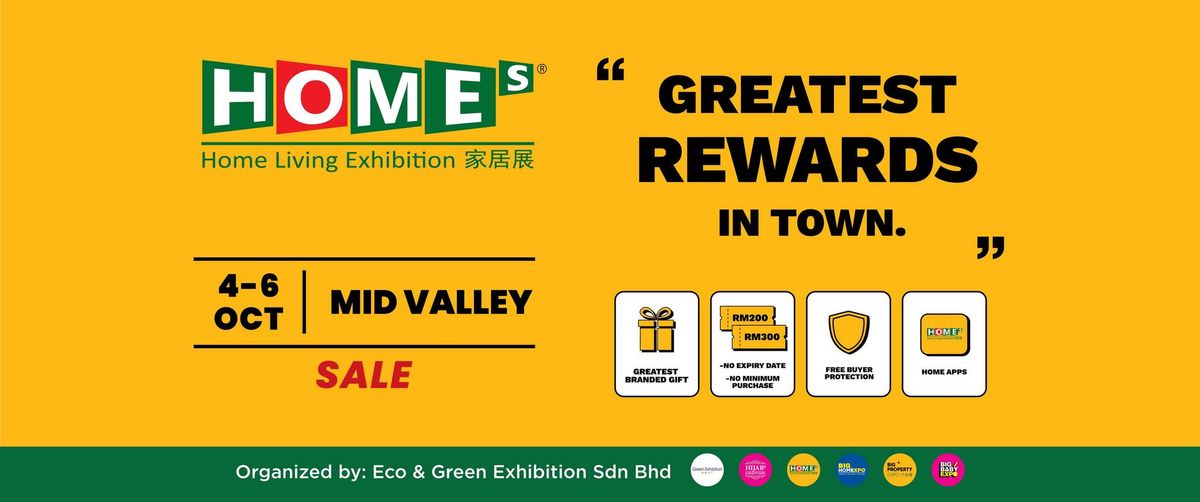 HOMEs - Home Living Exhibition: 4-6 Oct (Fri-Sun) @ Mid Valley Exhibition Centre (MVEC), KL. 3-Days!