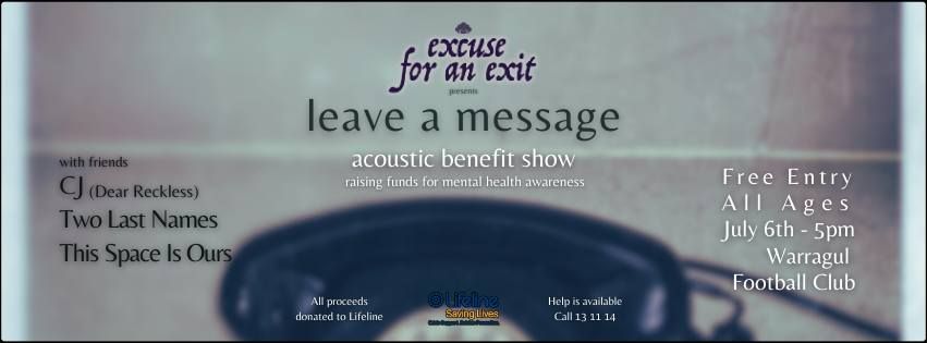 \u2018leave a message\u2019 acoustic benefit show
