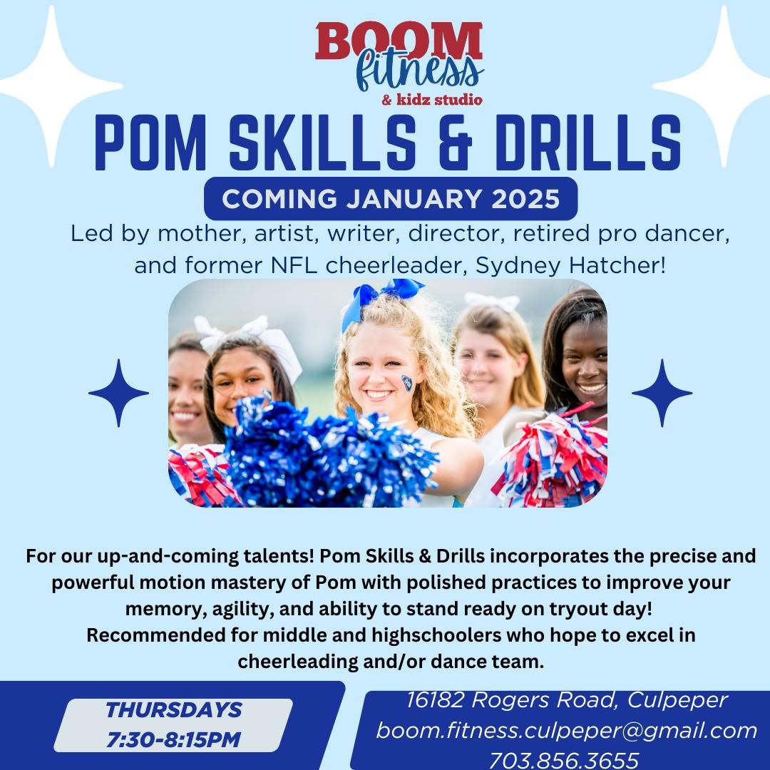 POM SKILLS & DRILLS at BOOM Fitness & BOOM KIDZ