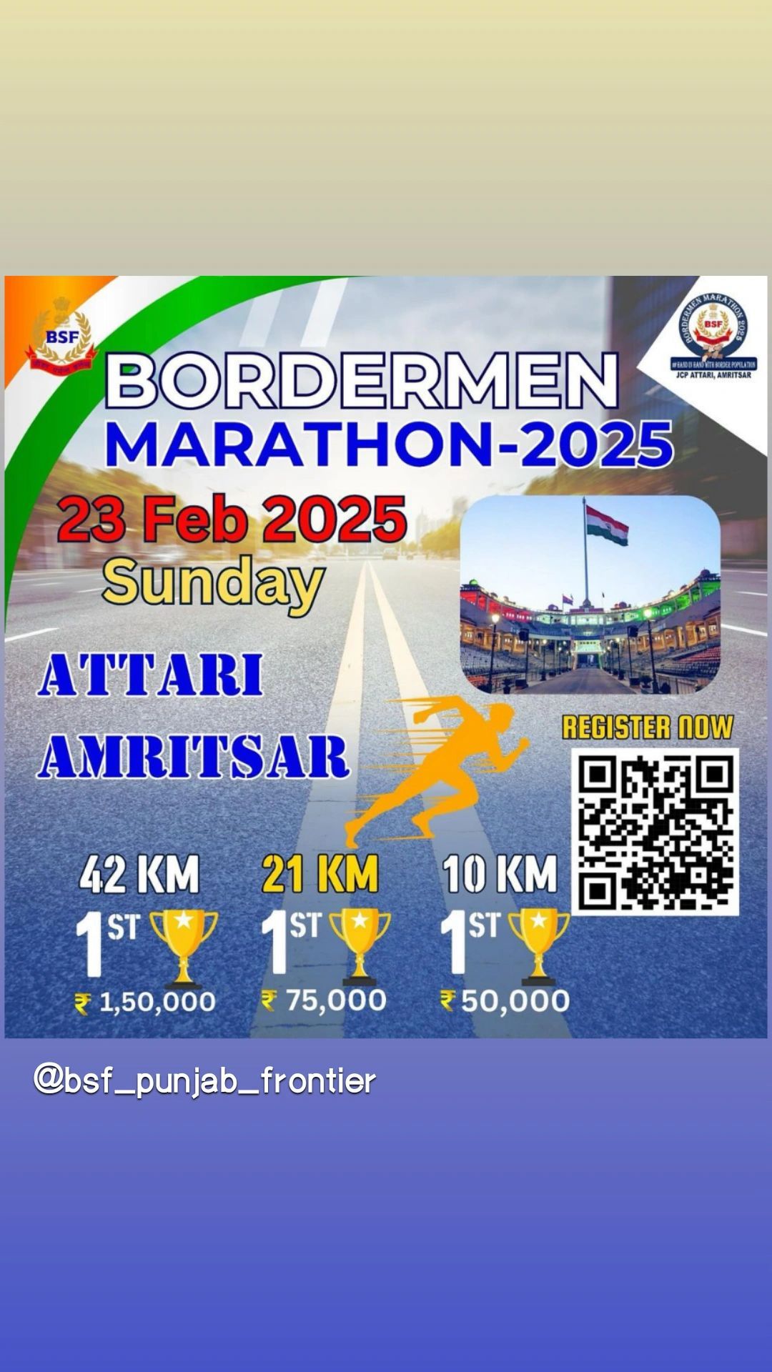 SARITSAR BSF BORDERMEN MARATHON-2025