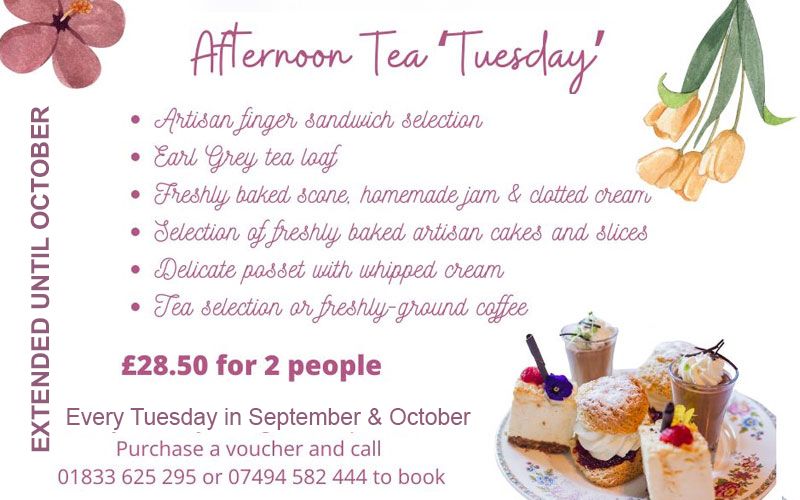 2 For 1 Afternoon Tea Tuesday Extended