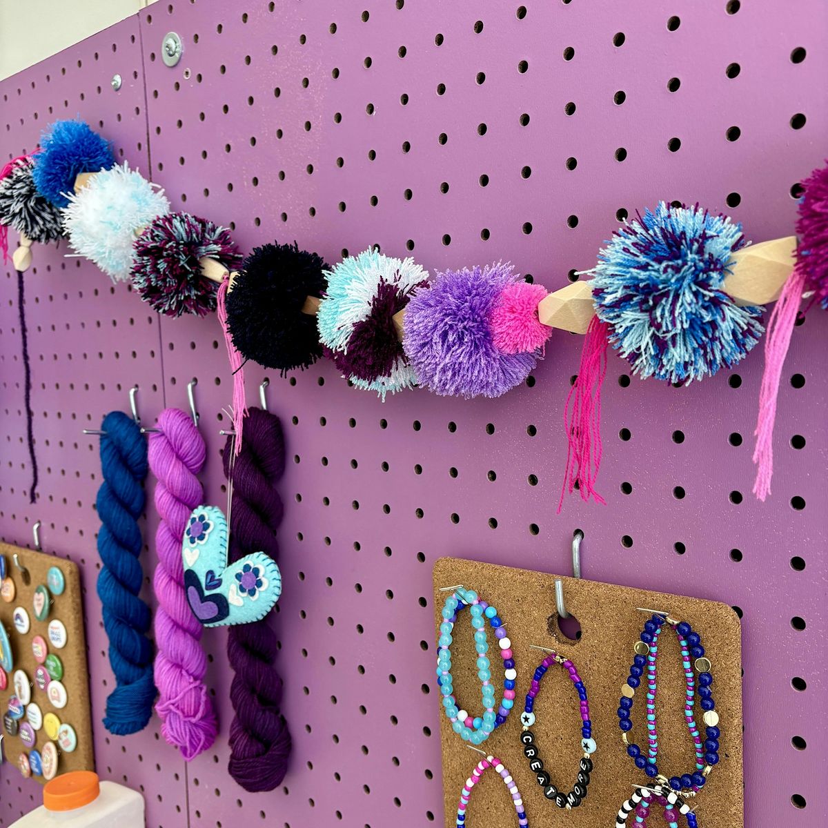 Pompom and tassel garland craft workshop in Montgomery County, Md.