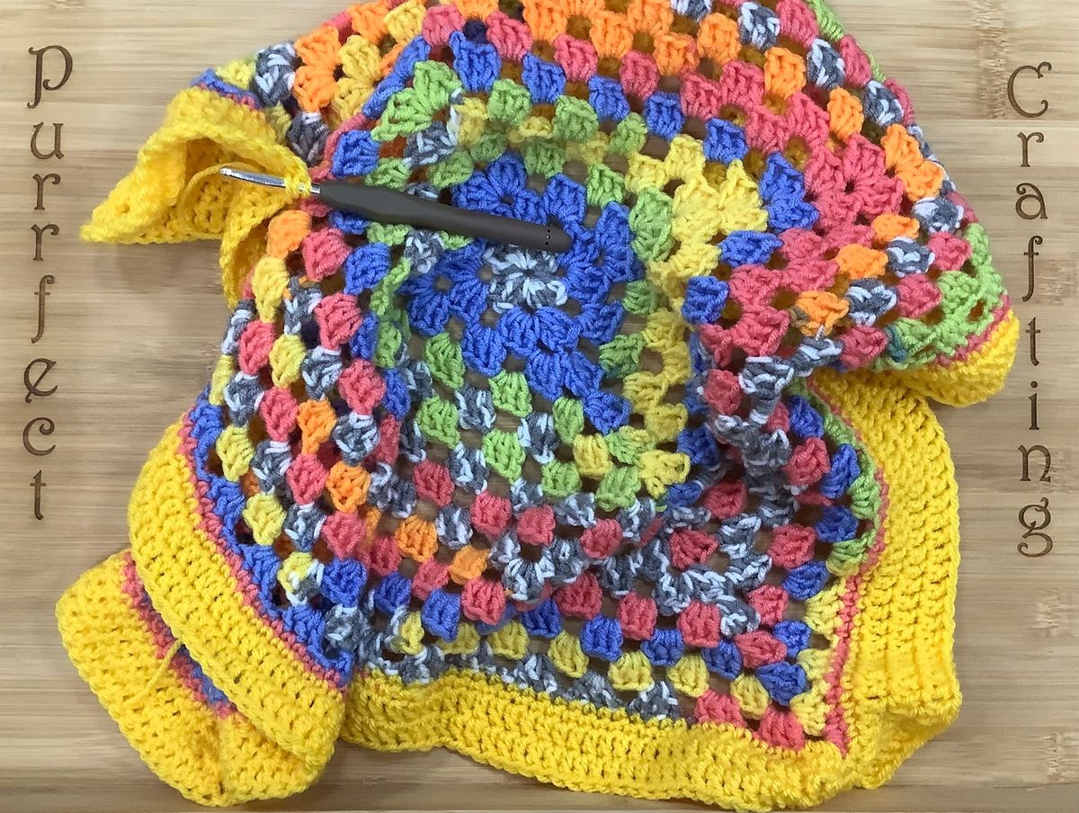 Crochet granny square blanket 