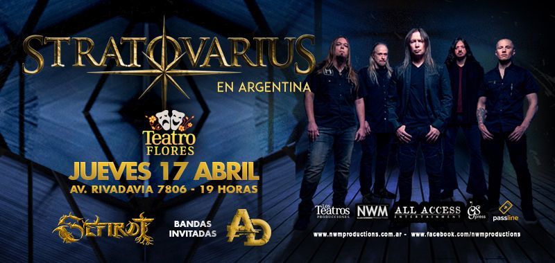 STRATOVARIUS EN ARGENTINA! Jueves 17 de abril 2025 Teatro Flores