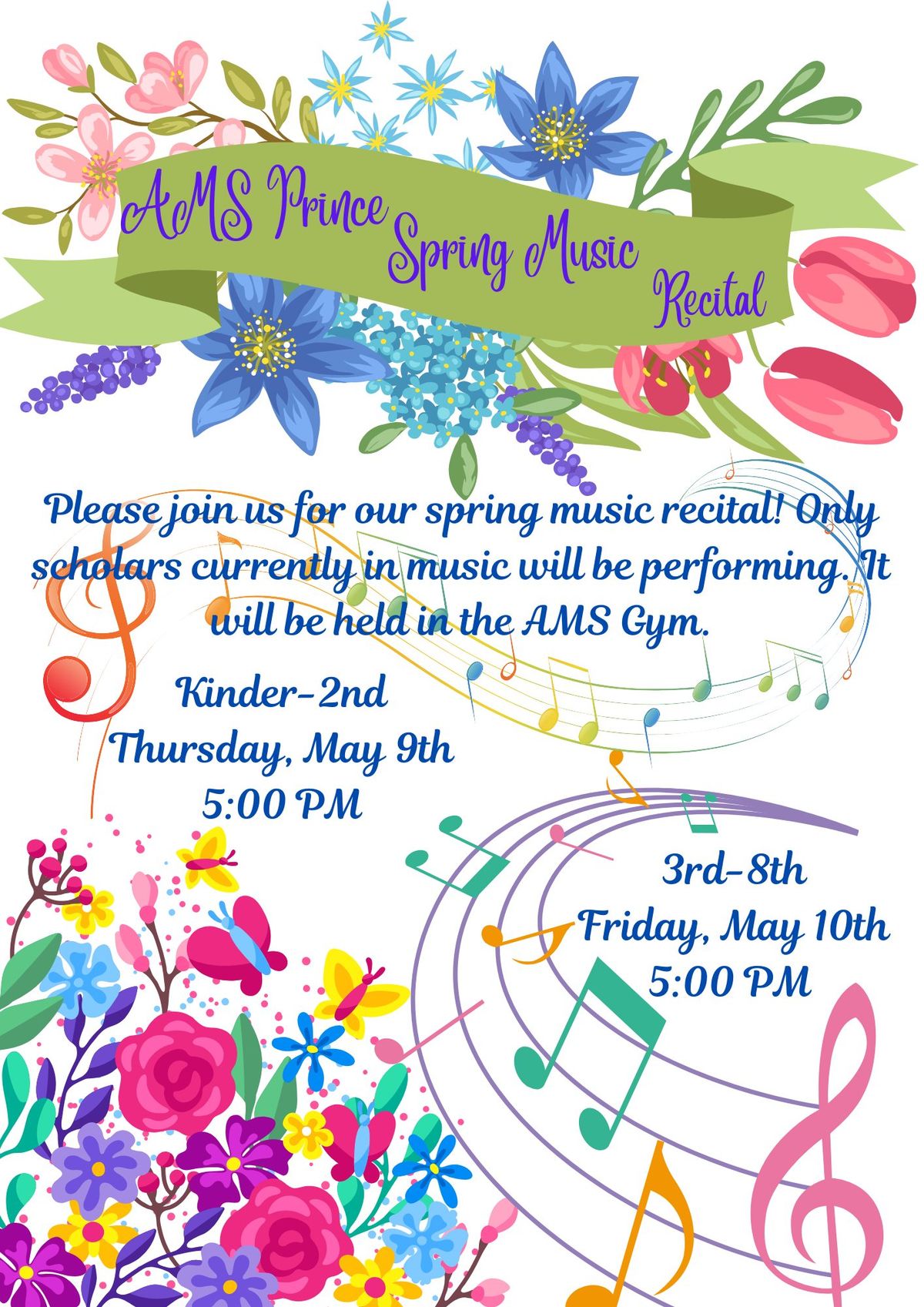 Spring Music Recital (3rd-8th)