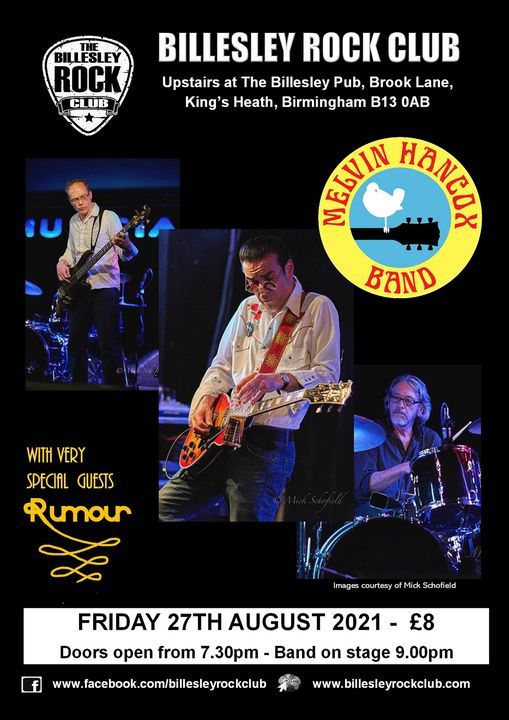 Melvin Hancox Band + Rumour - Entry \u00a38 on the door