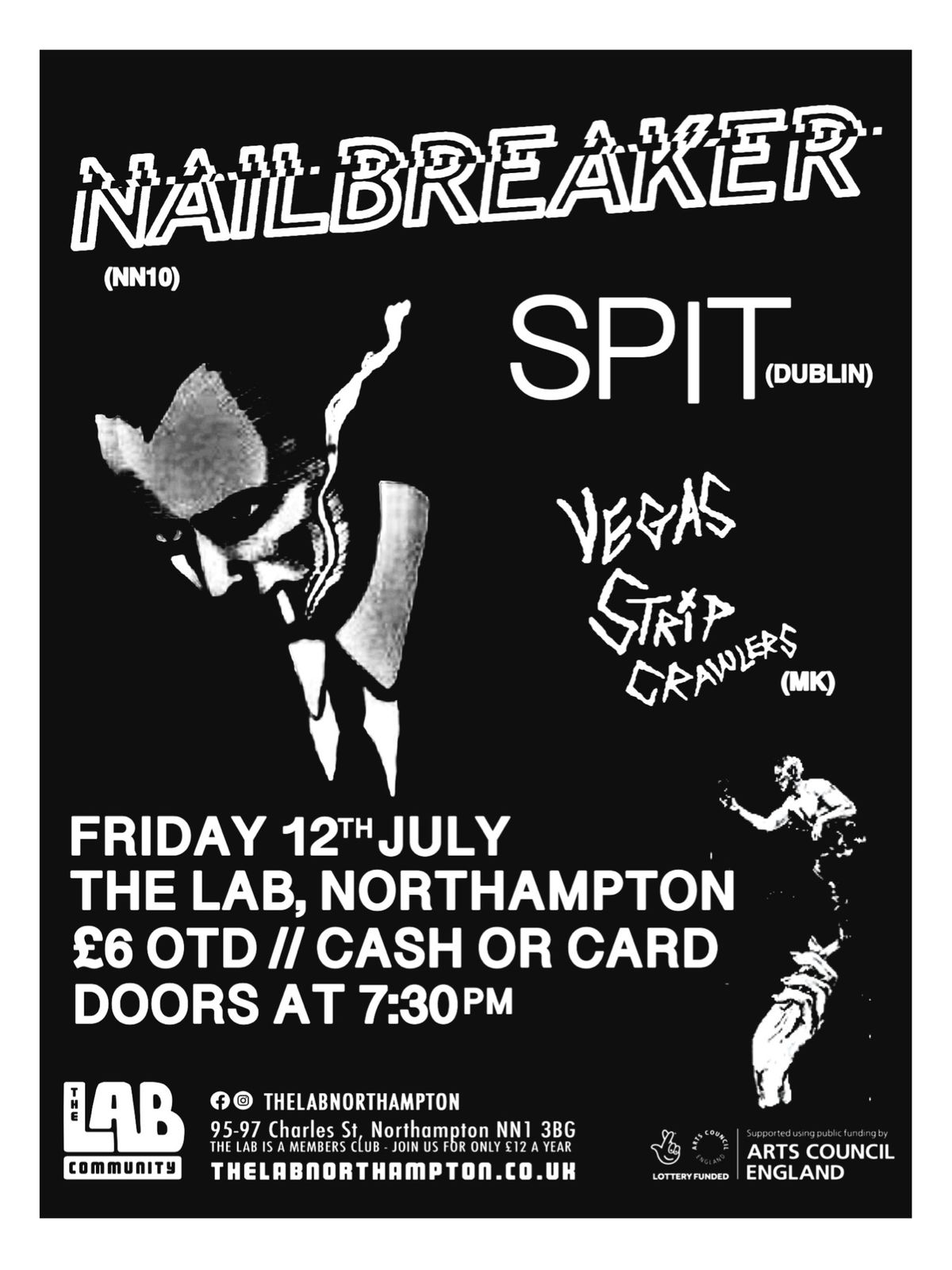 Nailbreaker\/Spit (IRE)\/Vegas Strip Crawlers @ The Lab