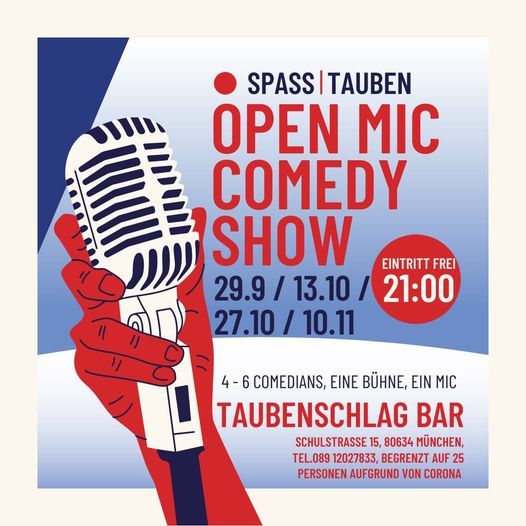 Spass Tauben \u201eOpen Mic Comedy Show\u201c - Eintritt frei!