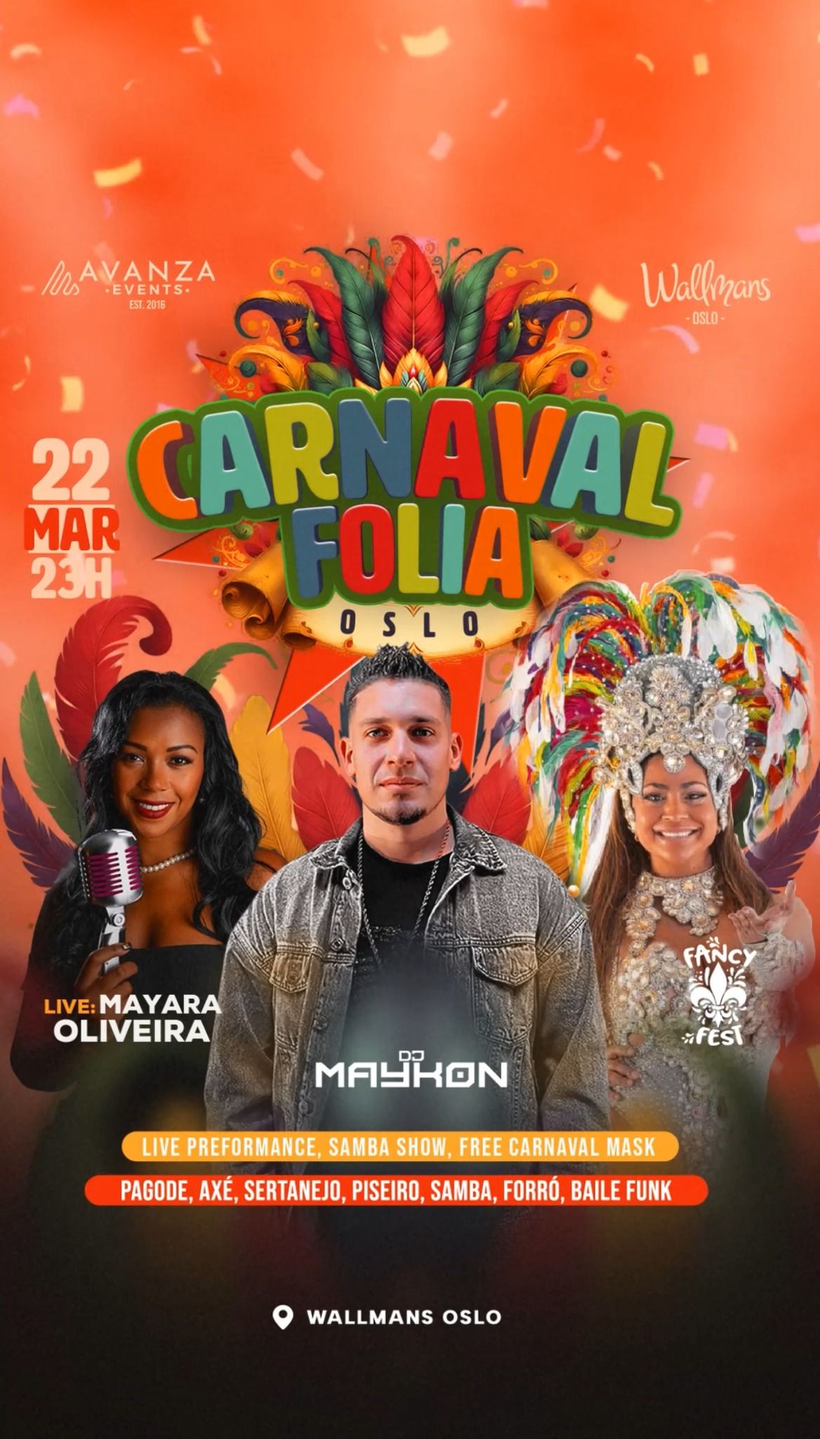 \u00a1OL\u00c1 BRASIL CARNAVAL FOLIA OSLO! \u2022 FESTA DE CARNAVAL \u2022 WALLMANS 22 MAR \u2022