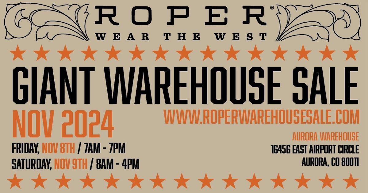 Roper Warehouse Sale-Aurora, CO