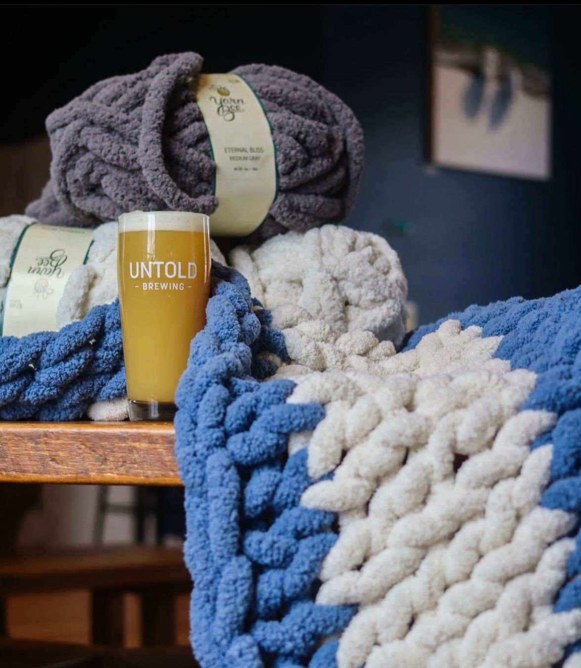 Untold Brewing Scituate- Chunky Knit Blankets 101