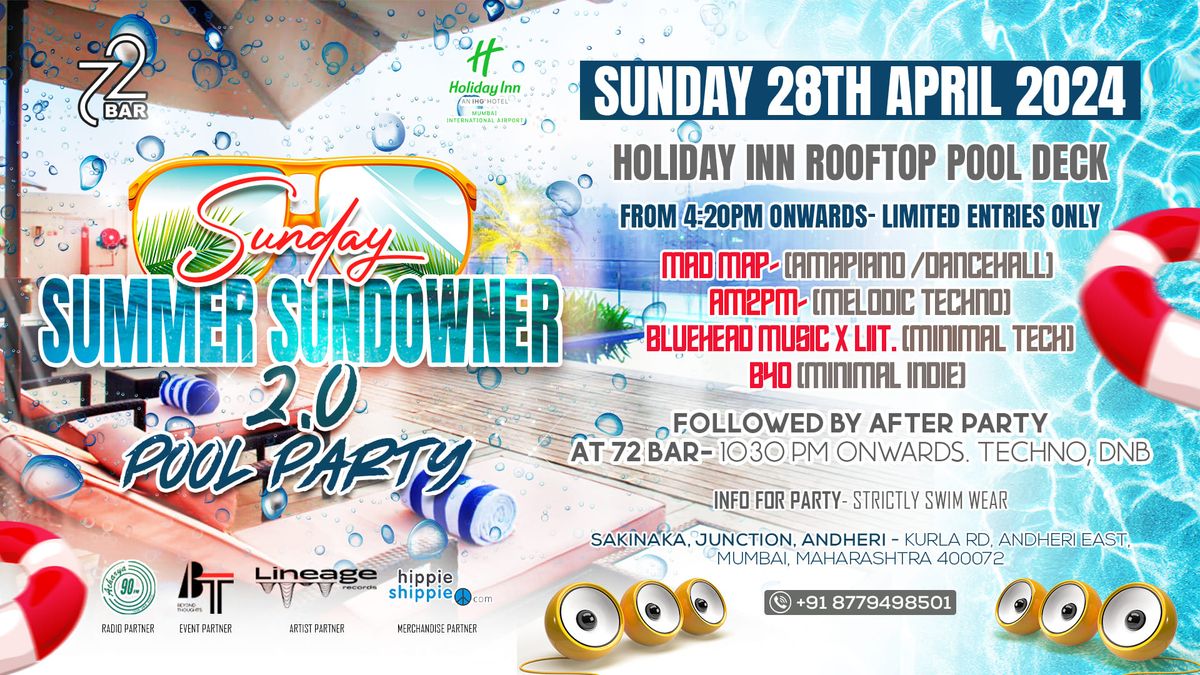 Sunday Summer Sundowner 2.0- Pool Party \/ Holiday Inn Rooftop Pool Deck