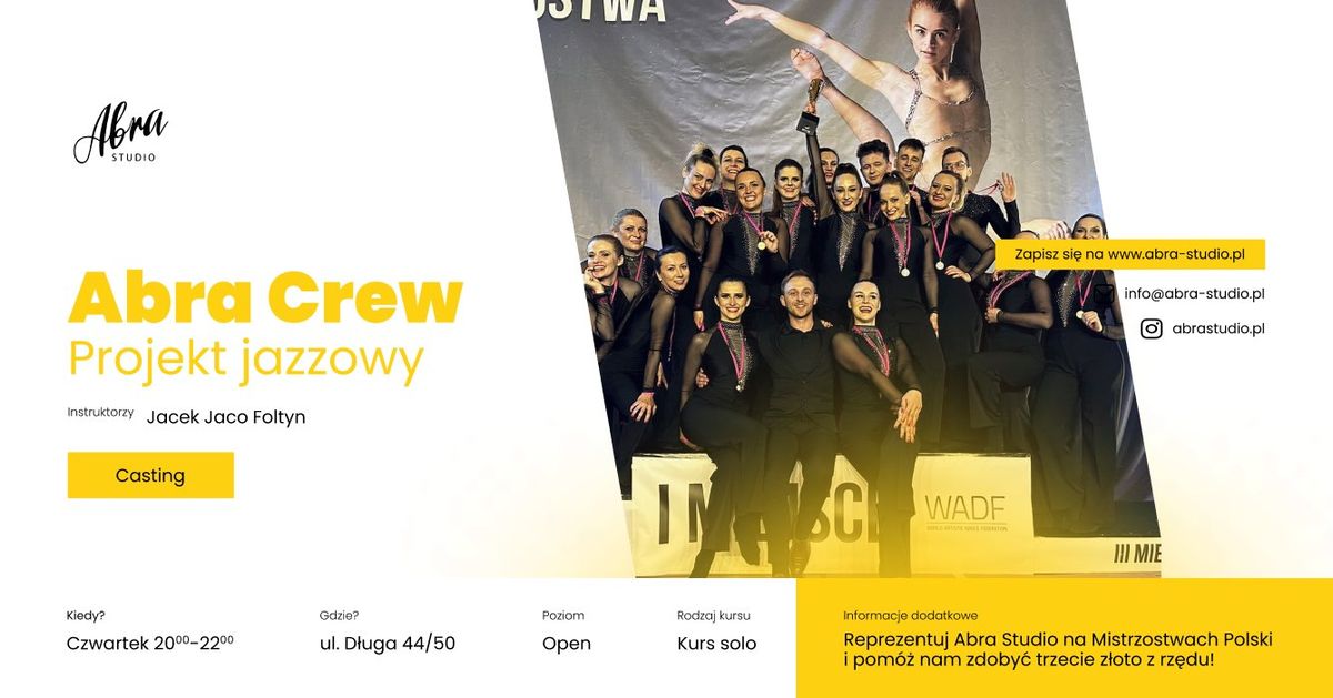 Casting do projektu jazzowego Abra Crew by Jacek Foltyn poziom Open