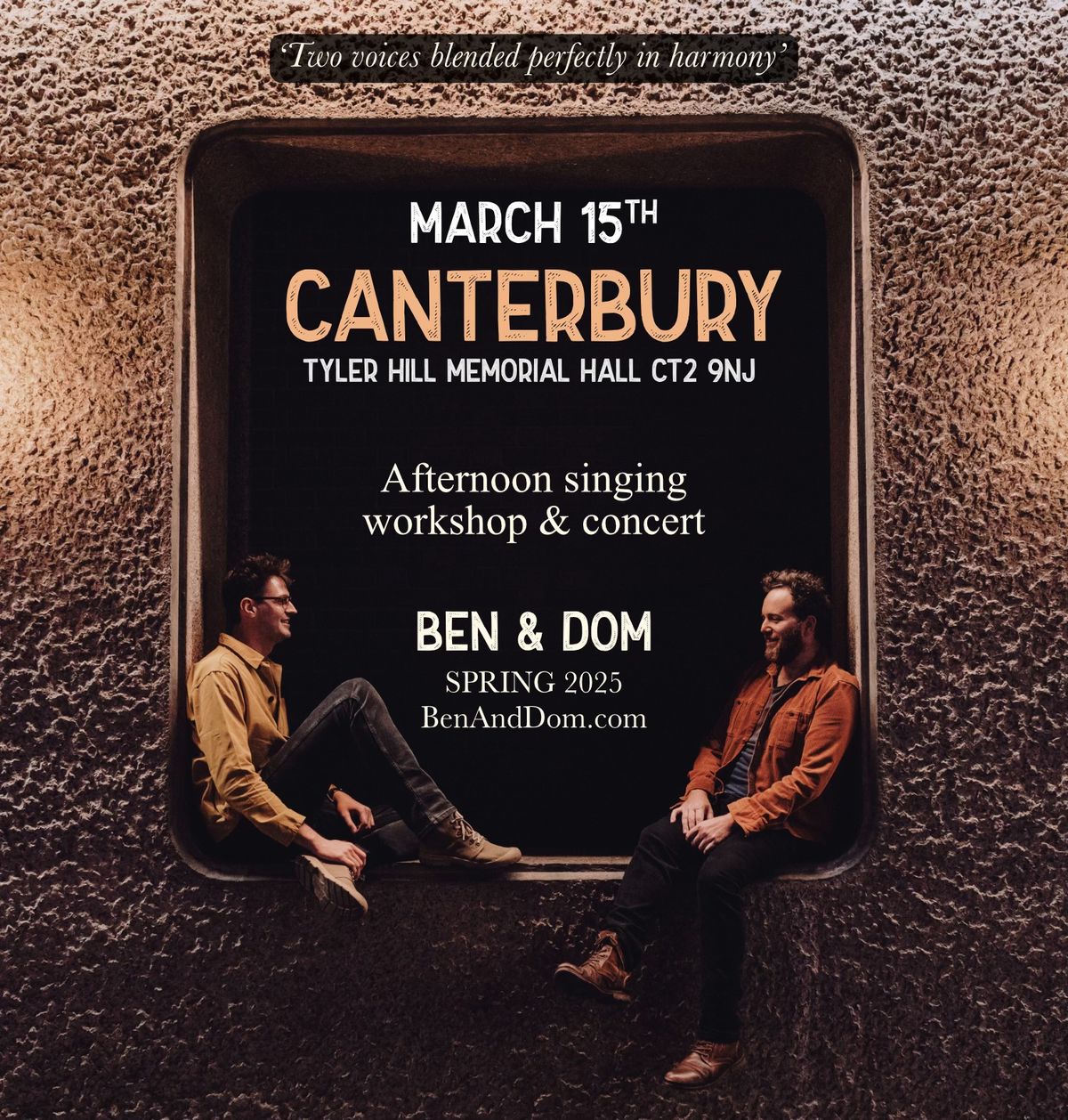 Ben & Dom in Canterbury | Workshop & Concert